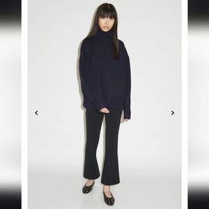 The Row Beca Crop Pants Wool Strech Kick Flare Black 4